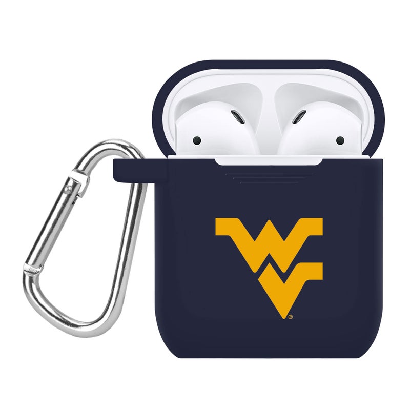 AFFINITY BANDS West Virginia Mountaineers Silicone Case Cover Compatible with Apple AirPods Gen 1 & 2 (Navy) - Image 1